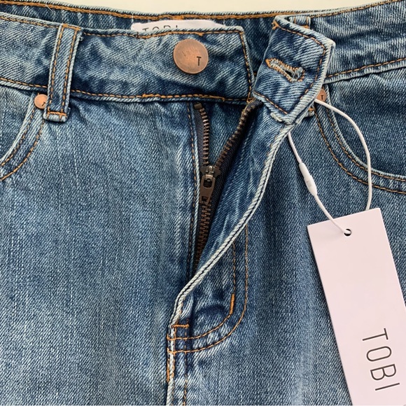 TOBI Womens Size 25 Denim Mini Skirt Blue Medium Wash NWT - Picture 5 of 9